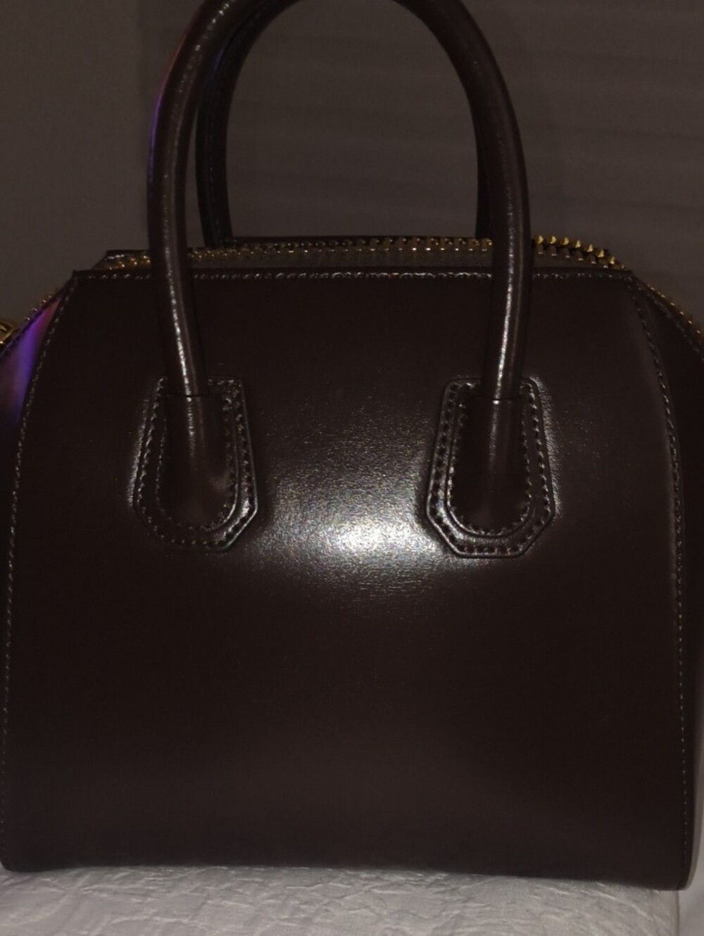 Givenchy Dark Brown Mini Leather Top-Handle Bag - Picture 5 of 9
